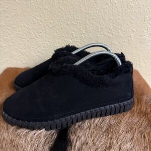 Ilse Jacobsen 39 Black 3050 Faux Shearling‎ Tulip Slipper House Shoe Slip On